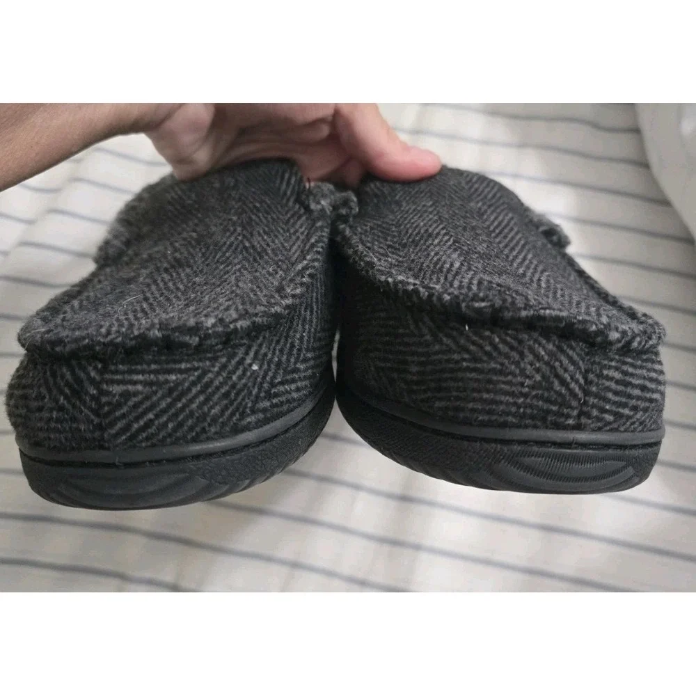 New‎ Men's Dearfoams Slip On Memory Foam Slippers, House Shoes, Gray Medium 9-10